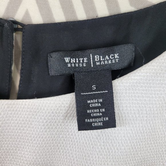 White House Black Market Shirt size Small Tunic top Color Block Assymetric - Picture 6 of 7